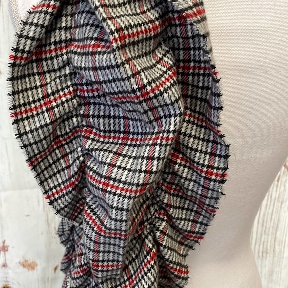 Gray, Black & Red Plaid Scarf - Picture 3 of 4